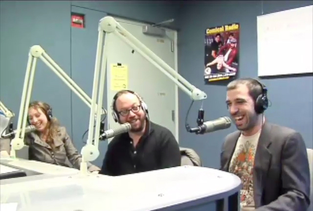 Chris interviewing actor Paul Giamatti on Comical Radio